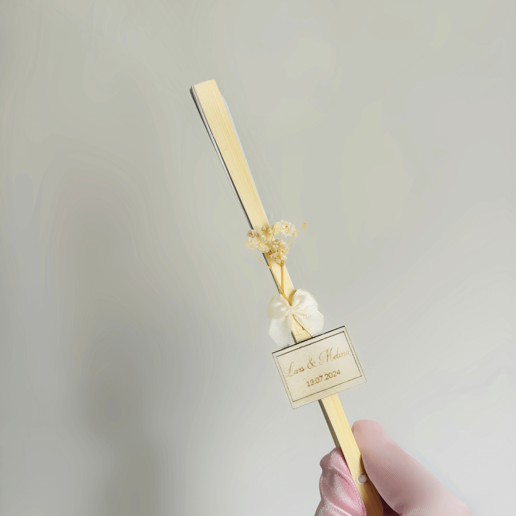 Yky Lot De 100 éventails Personnalisés En Bois Pour Cadeaux De Mariage, Cadeaux De Mariage Personnalisés Pour Invités (lune