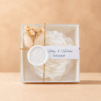 Bougie personnalisée mariage fleurs