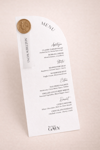 Carte menu mariage chic