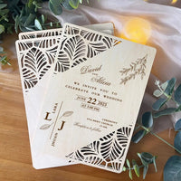 Faire part en bois mariage