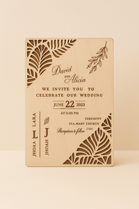 Faire part en bois mariage