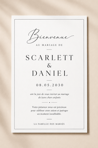 Faire part mariage blanc et noir
