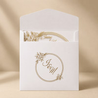 Faire part mariage blanc et or