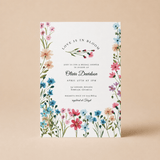 Faire part mariage coloré fleuri