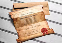 Faire part mariage parchemin