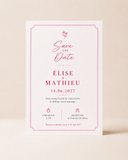 Faire part mariage rose fushia​
