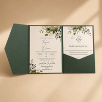 Faire part mariage vert émeraude
