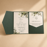 Faire part mariage vert émeraude