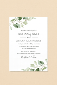 Faire part blanc et vert