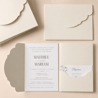 Faire part mariage 3 volets