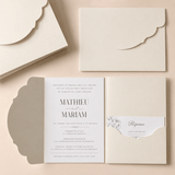 Faire part mariage 3 volets