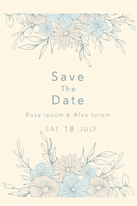 Faire part mariage bleu