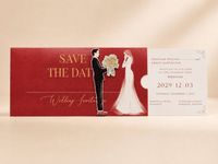 Faire part mariage coulissant