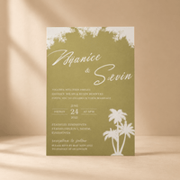Faire part mariage palmier