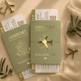 Faire part mariage passeport et billet d'avion