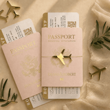 Faire part mariage passeport et billet d'avion