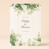 Faire part mariage vert et or