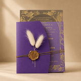 Faire part mariage violet