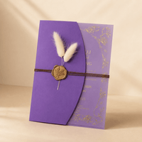 Faire part mariage violet