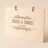 Livre d'or bois mariage