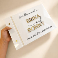 Livre d'or mariage blanc et or