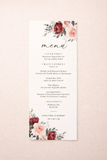 Menu mariage fleur