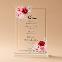 Menu mariage transparent