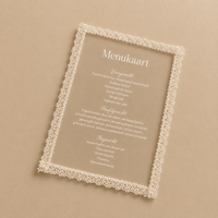 Menu mariage dentelle