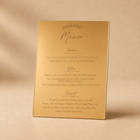 Menu mariage doré