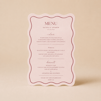 Menu mariage rose