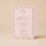 Menu mariage rose