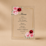 Menu mariage transparent
