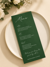 Menu mariage vert