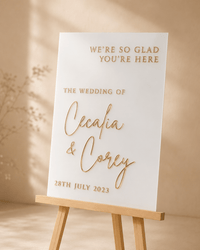 Panneau de bienvenue mariage plexiglas