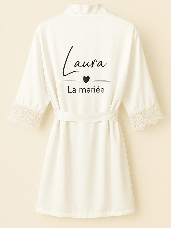Peignoir personnalisé mariage