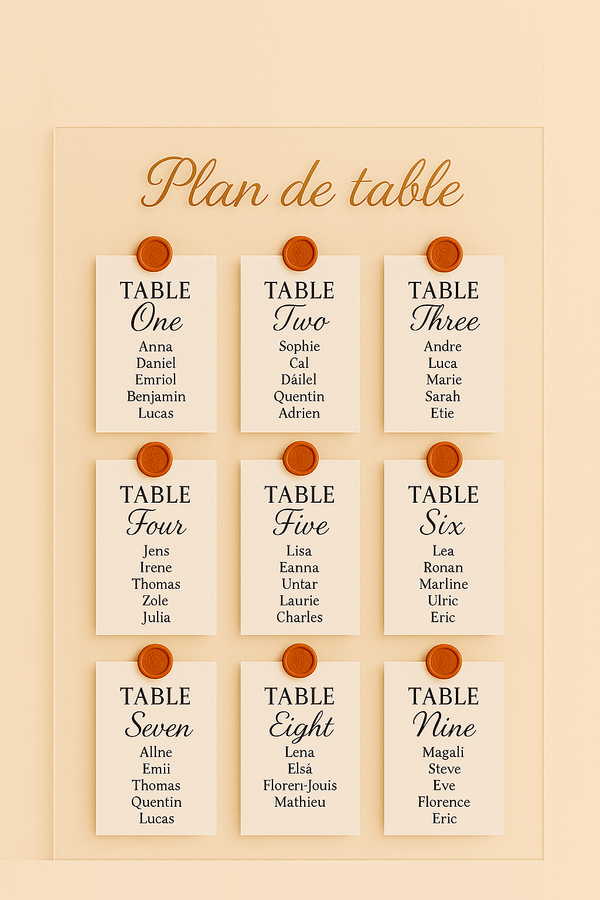 Plan de table plexiglas