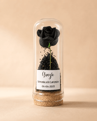 Rose éternelle sous cloche personnalisée