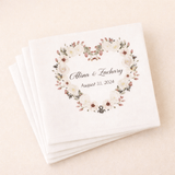 Serviette cœur mariage