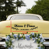 Stickers voiture mariage personnalisé