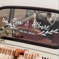 Stickers voiture mariage personnalisé