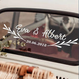 Stickers voiture mariage personnalisé