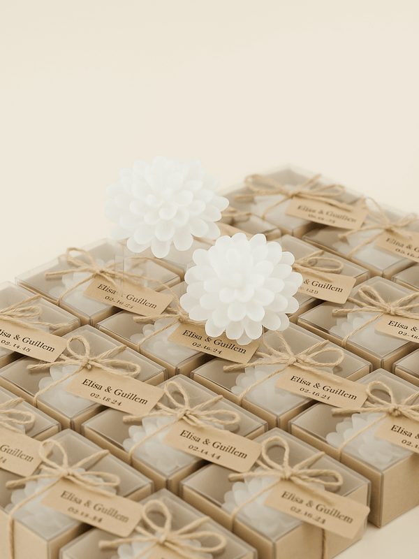 bougie personnalisée mariage fleurs