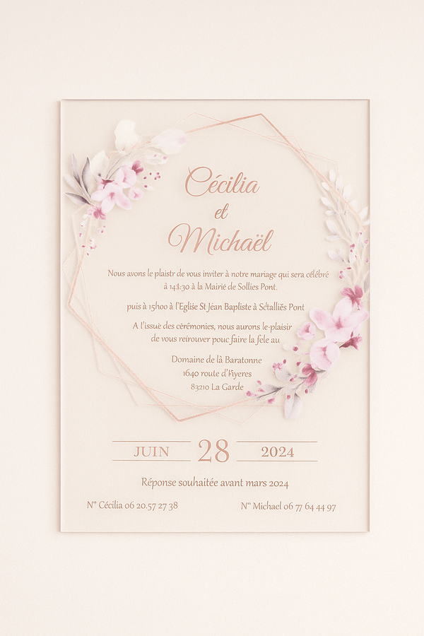 faire part mariage coloré
