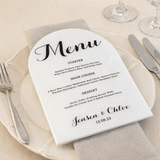 menu mariage plexiglas 