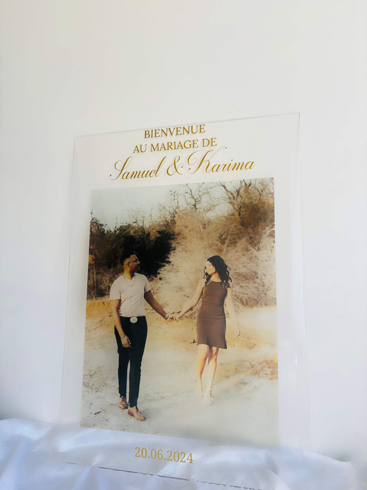 Autocollant Personnalisé Bienvenue Mariage - Sticker Vinyle Décoratif Pour Panneau Champêtre, Boho Ou Rustique (Style M, 60 Cm)
