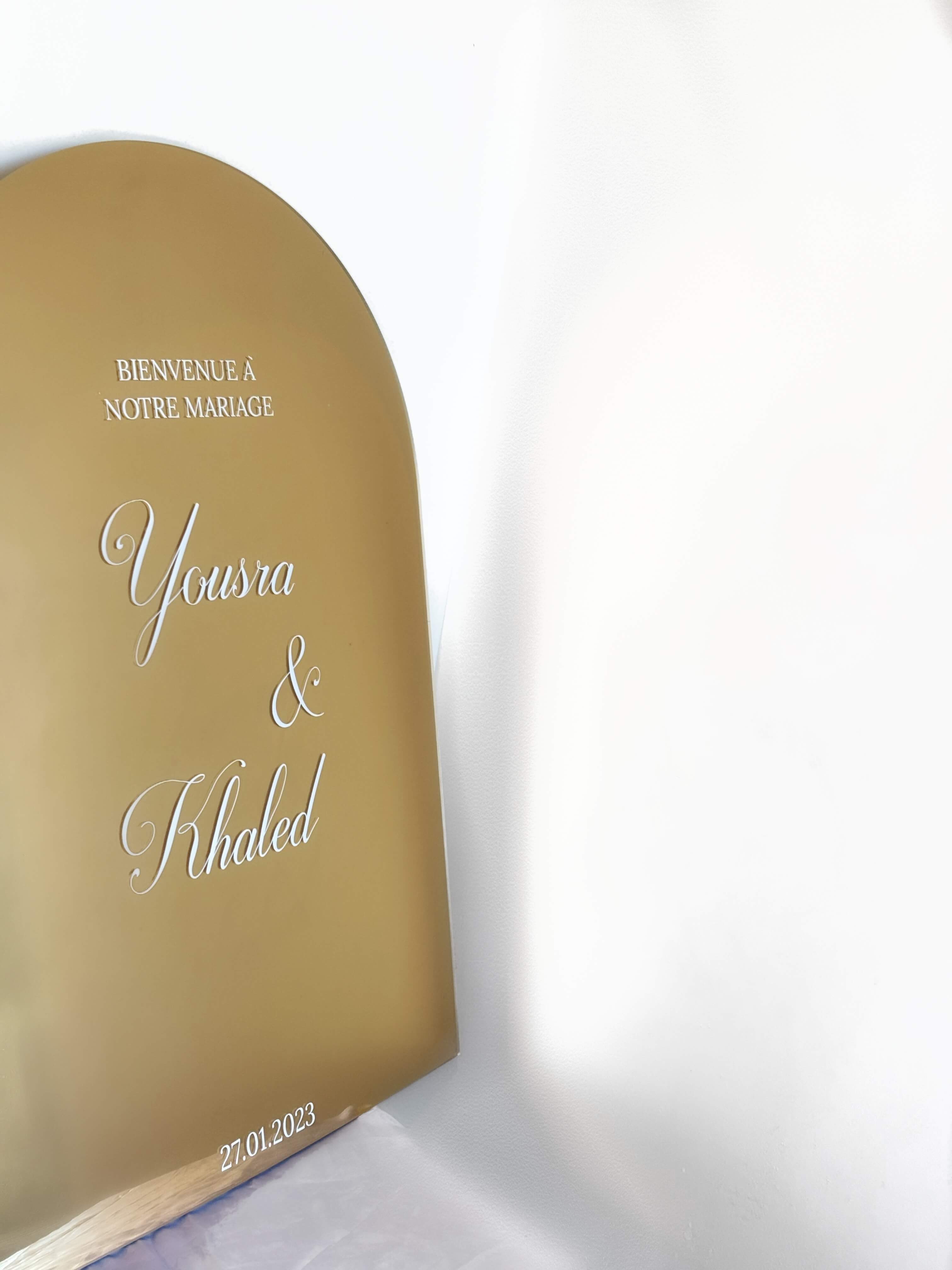 Panneau de bienvenue mariage miroir