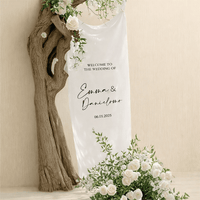 panneau de bienvenue mariage tissu